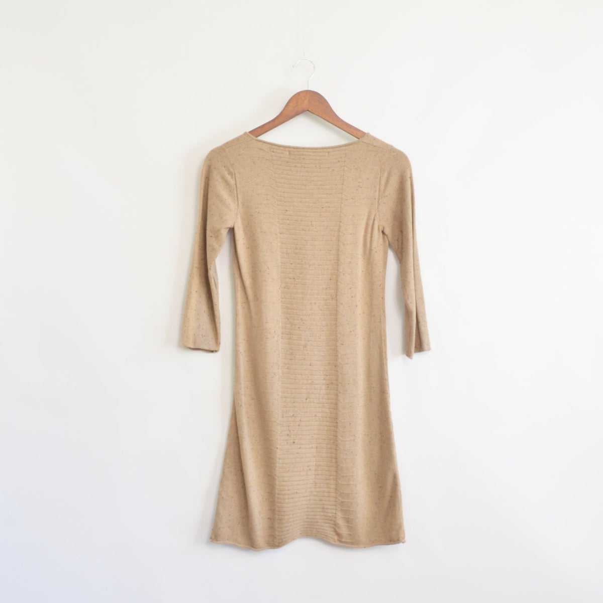 brown speckled long sleeve mini dress