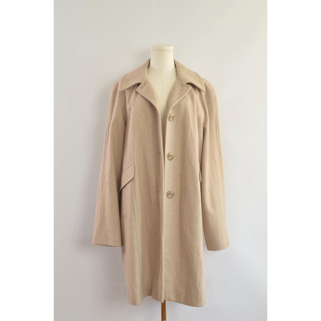 perfect mid length light beige vintage london fog wool overcoat