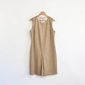 brown and tan vintage eddie bauer wool and silk blend sheath dress