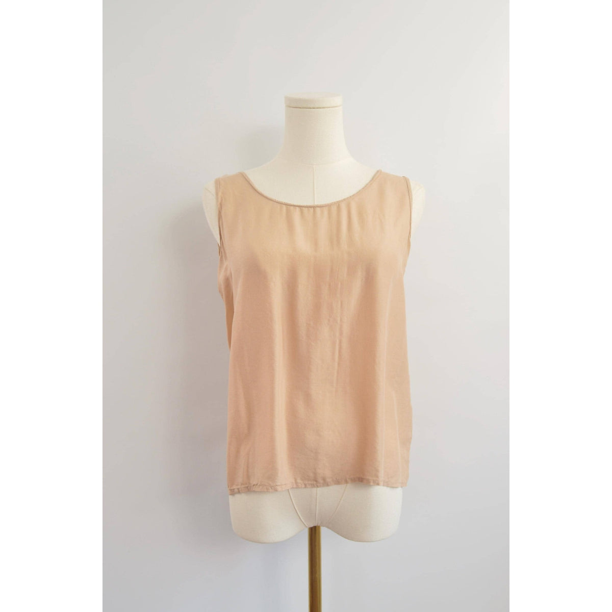 dusty rose simple wide strap pure silk tank