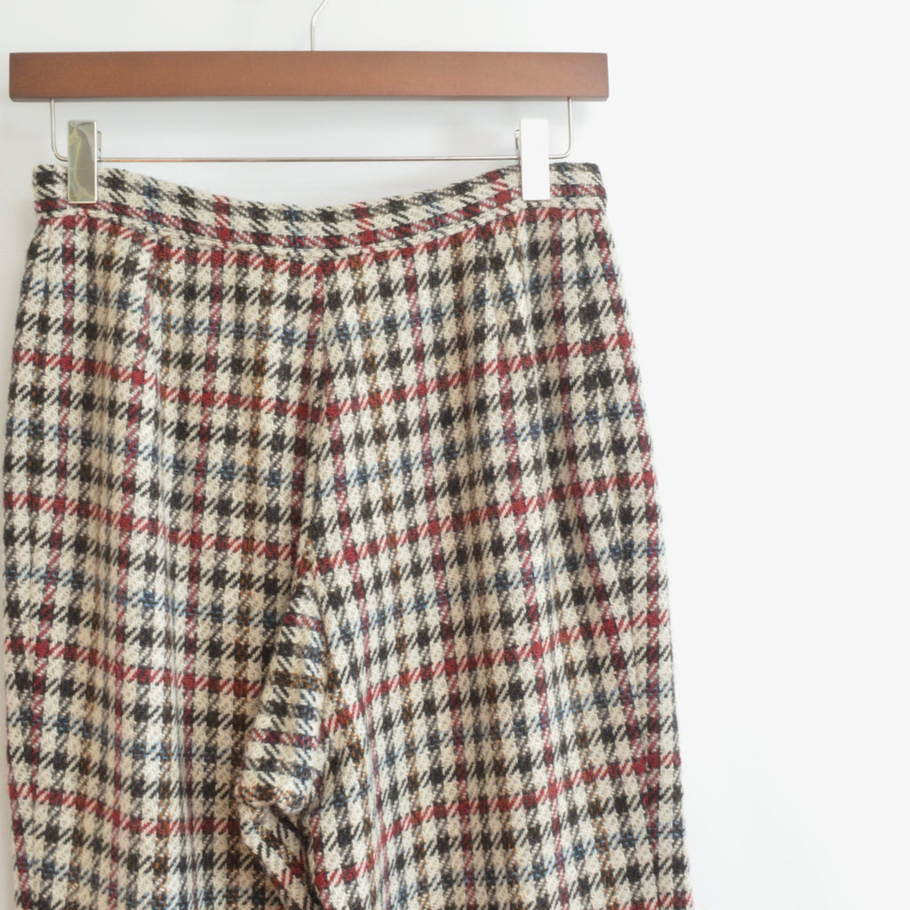 26 x 27 beige and black houndstooth wide leg wool pants
