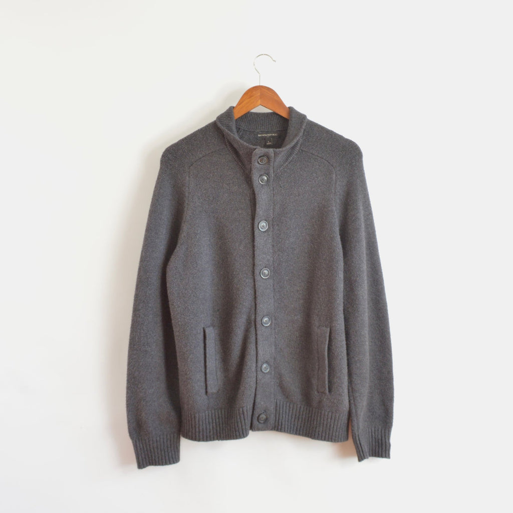 dark gray banana republic grandpa sweater