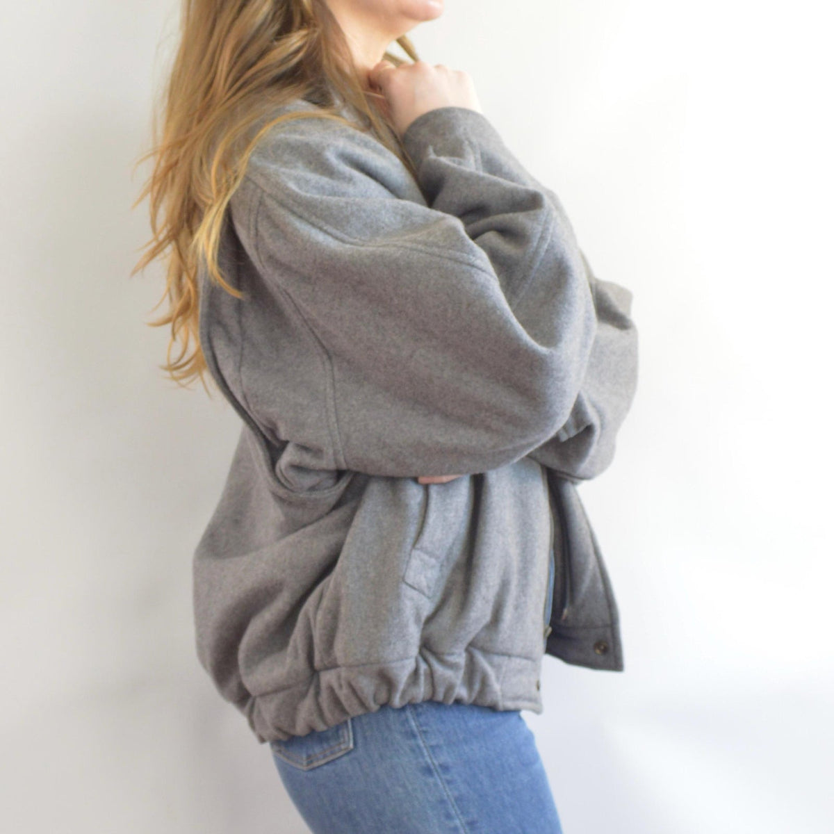 gray wool vintage member’s only bomber jacket