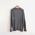 navy speckled ribbed mock neck wool blend sweater