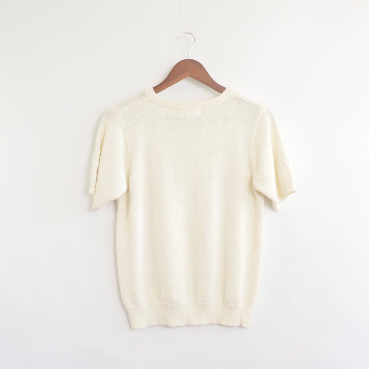 floral embroidered white sweater tee