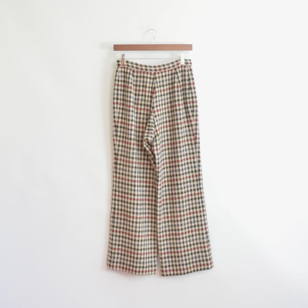 26 x 27 beige and black houndstooth wide leg wool pants