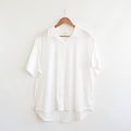 boxy cut 100% cotton white button down top