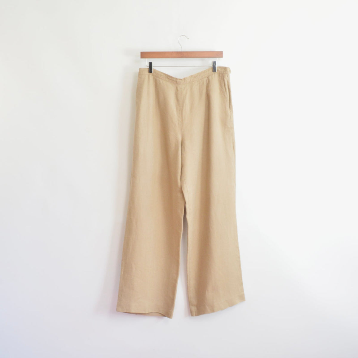 fully lined wide leg tan linen pants