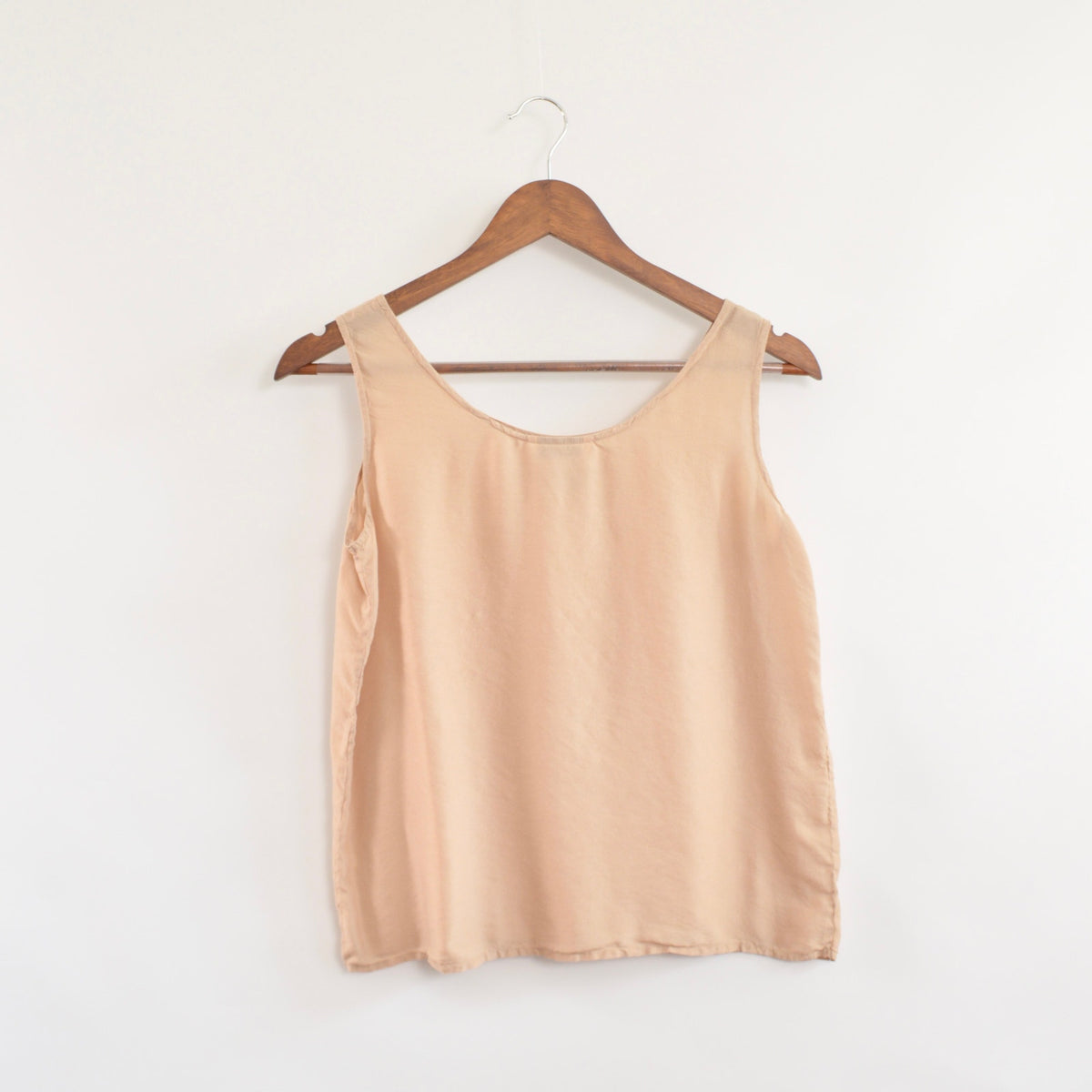 dusty rose simple wide strap pure silk tank