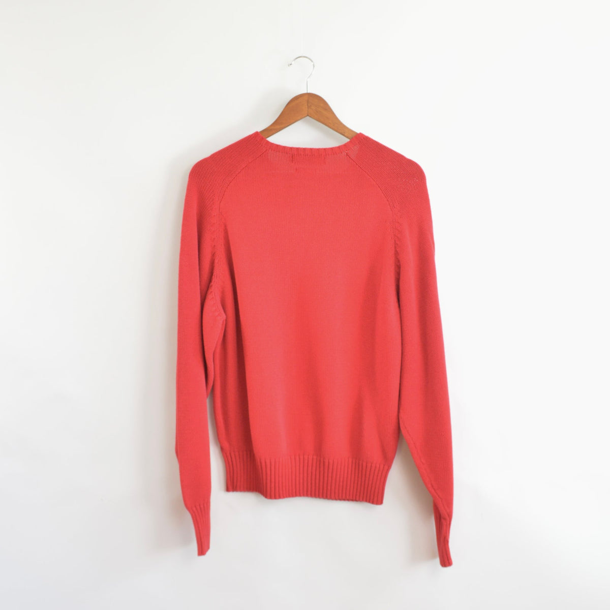 bright cherry red vintage polo by ralph lauren cotton crew neck sweater