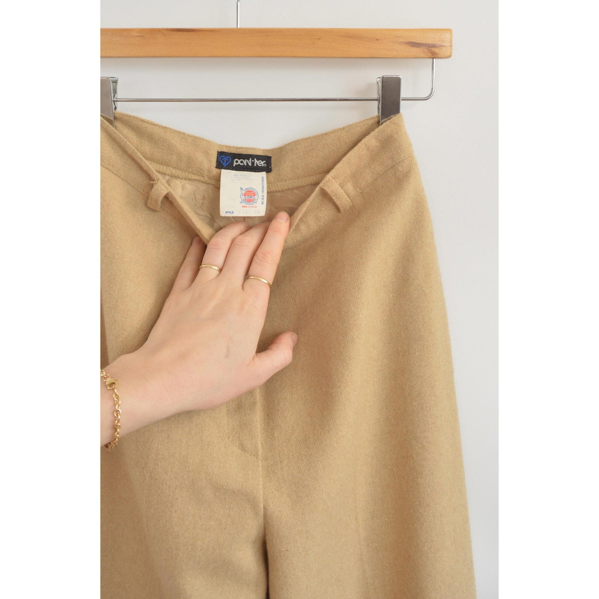 25 x 32 extra long fully lined khaki beige wool blend straight leg pants