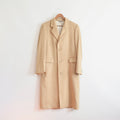 lux camel tan long wool/cashmere blend overcoat