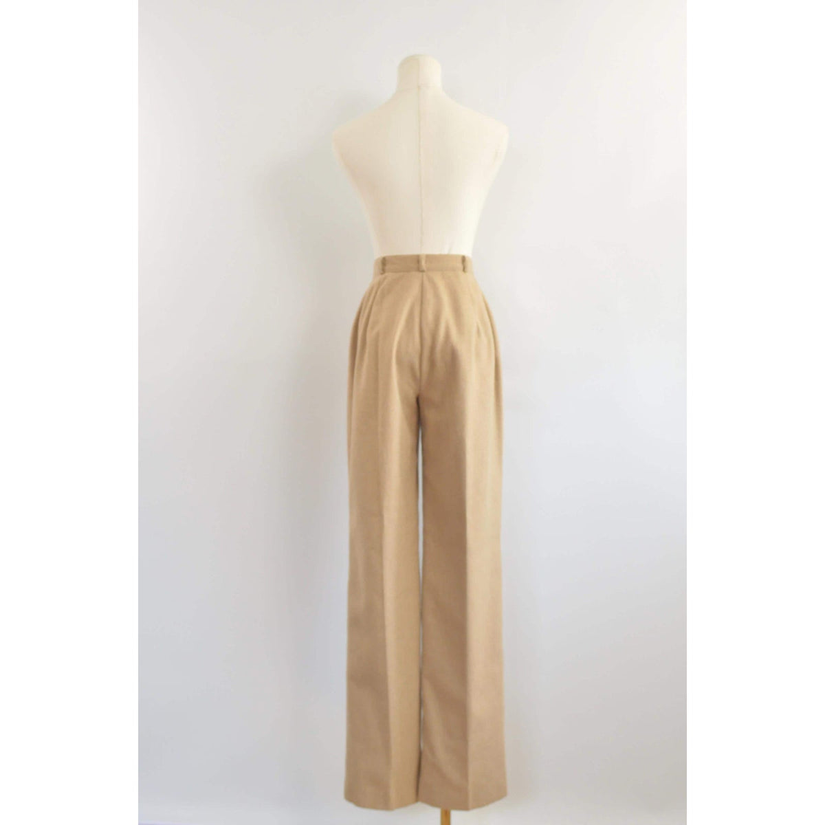 25 x 32 extra long fully lined khaki beige wool blend straight leg pants