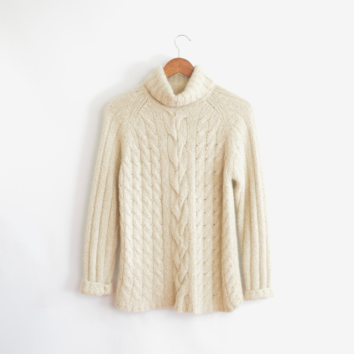 vintage express taupe grey/beige mohair blend turtleneck