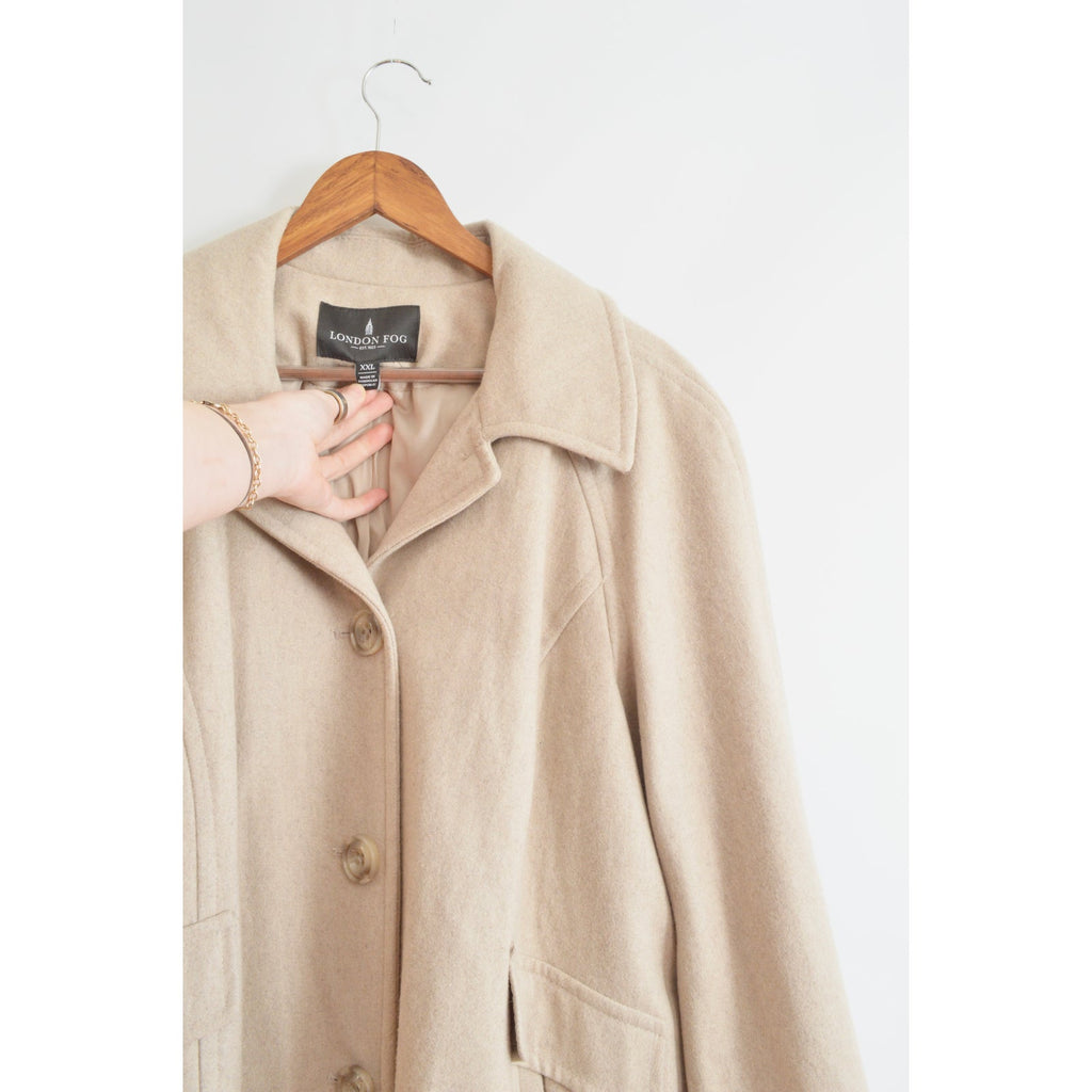 perfect mid length light beige vintage london fog wool overcoat