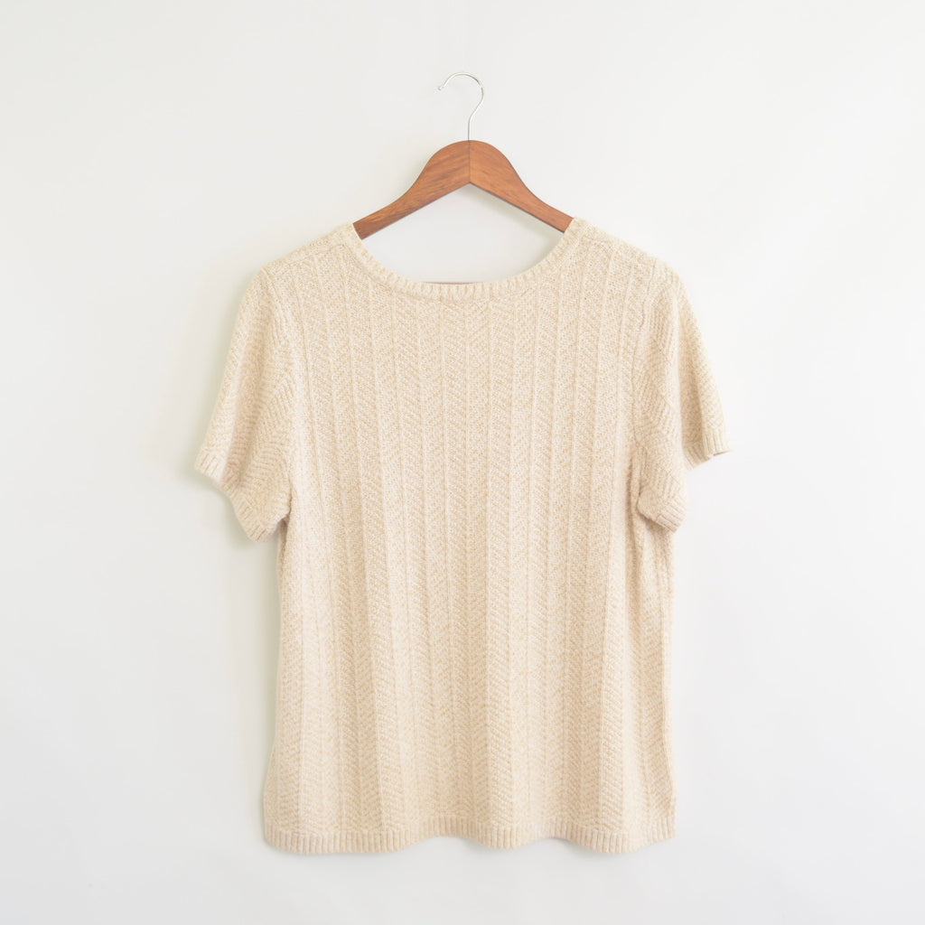 oversized cream and beige cotton sweater tee
