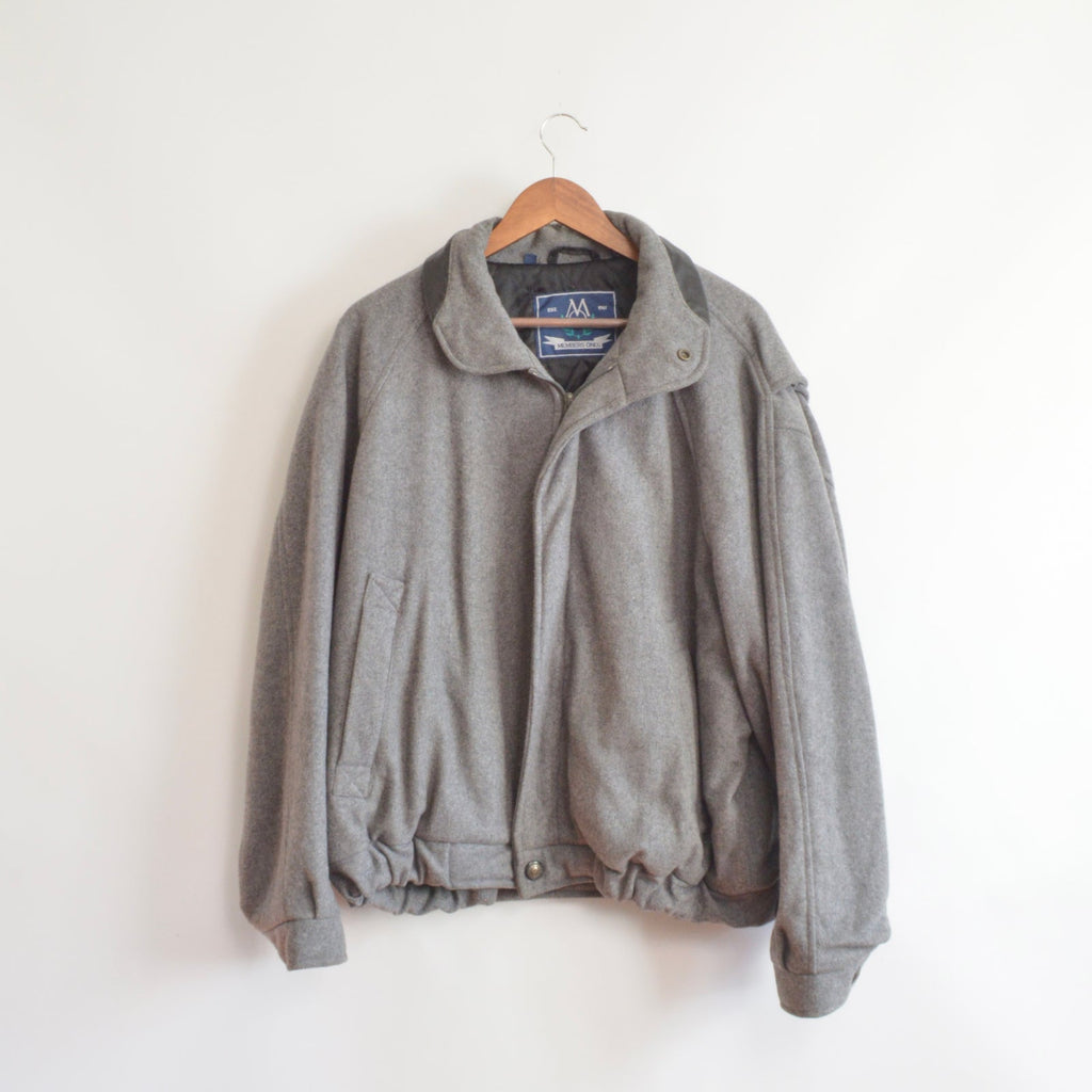 gray wool vintage member’s only bomber jacket