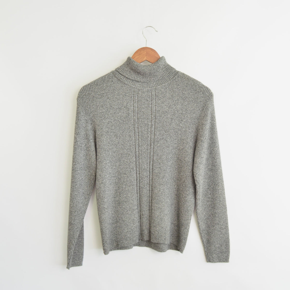 charcoal gray speckled pure cotton vintage liz claiborne sport turtleneck