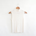 white stag white knit mock neck tank with argyle detail