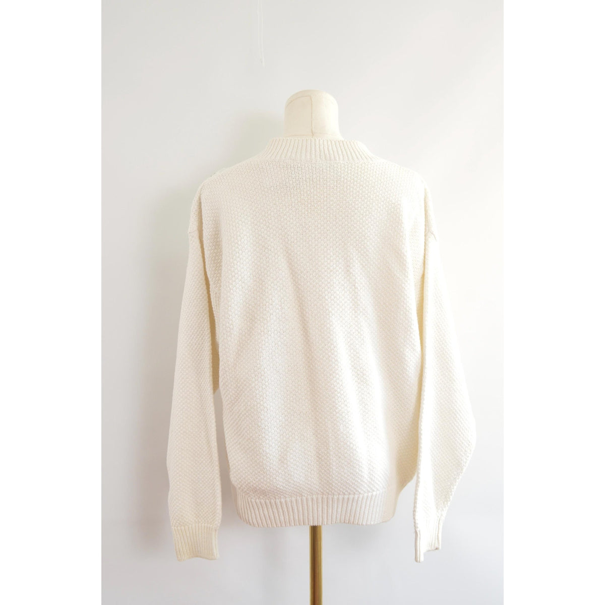 white cropped floral embroidered cotton blend sweater