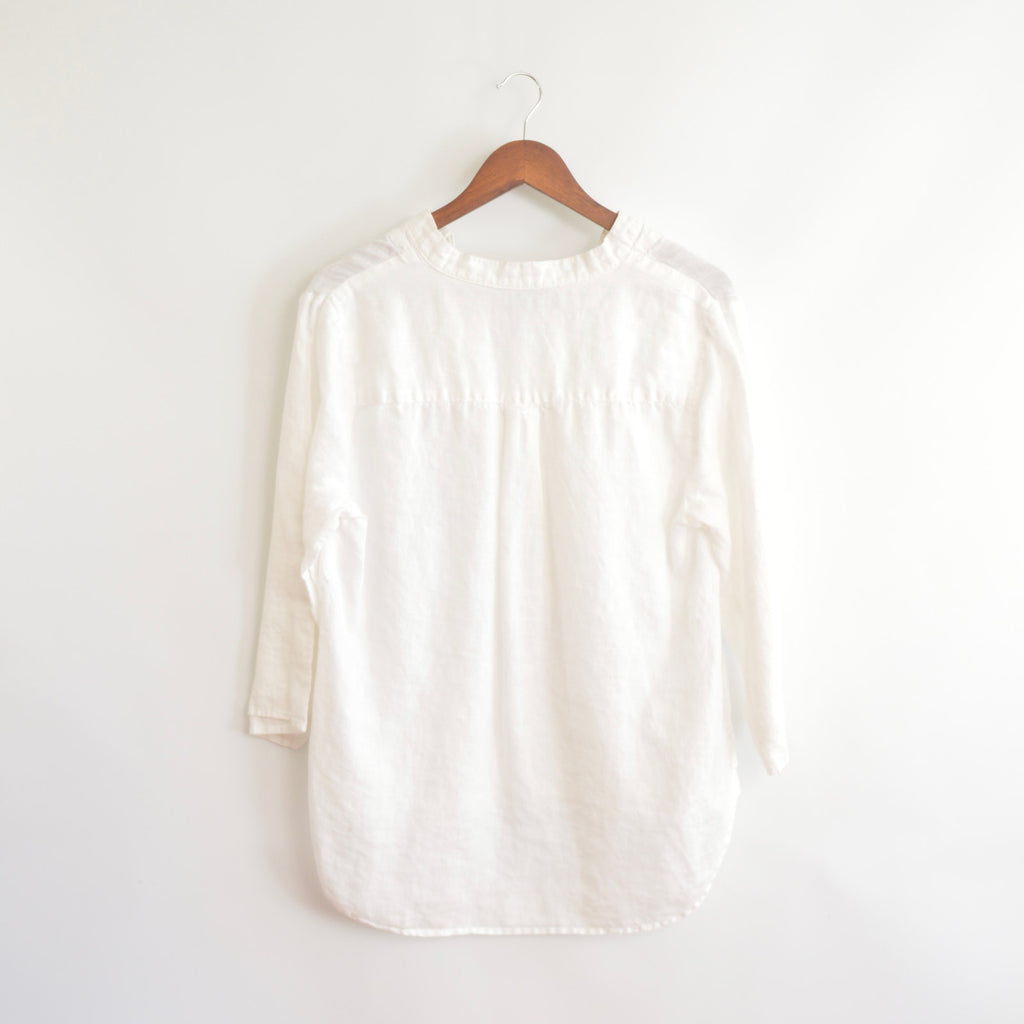 white pure linen vintage cynthia rowley blouse