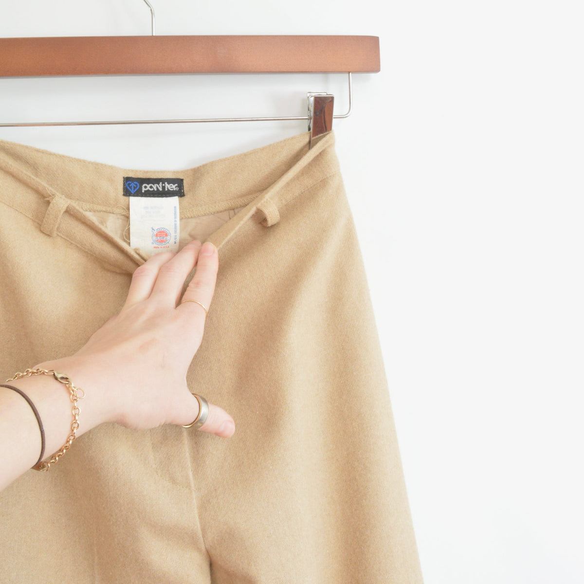 25 x 32 extra long fully lined khaki beige wool blend straight leg pants