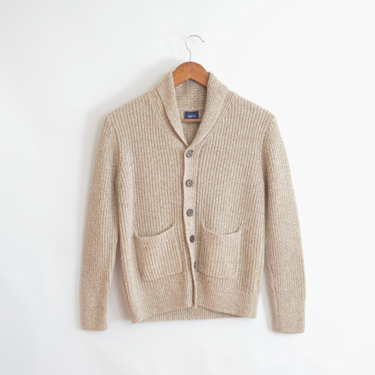 oatmeal cotton gap kids fisherman cardigan