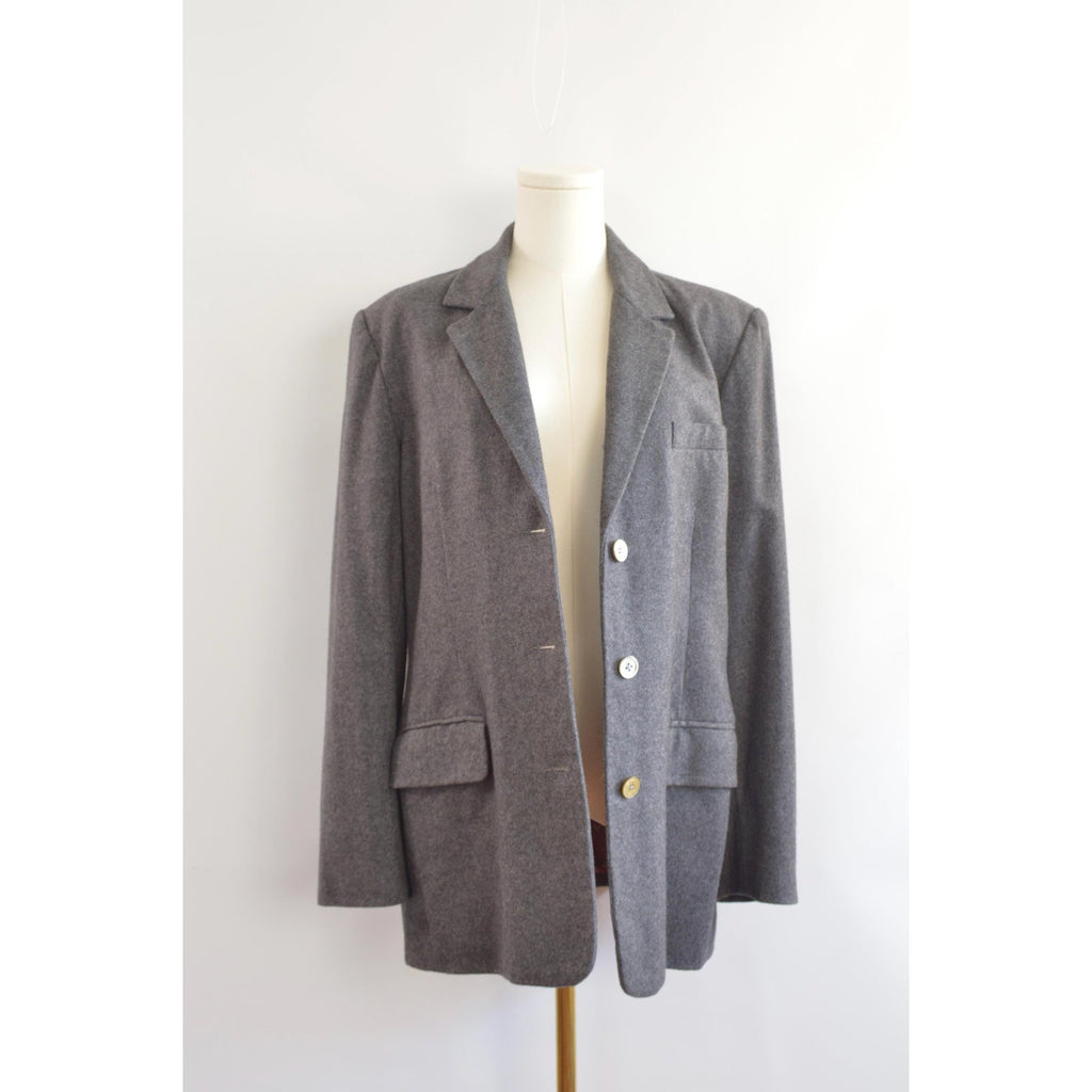 oversized wool blend vintage charcoal gray gap blazer