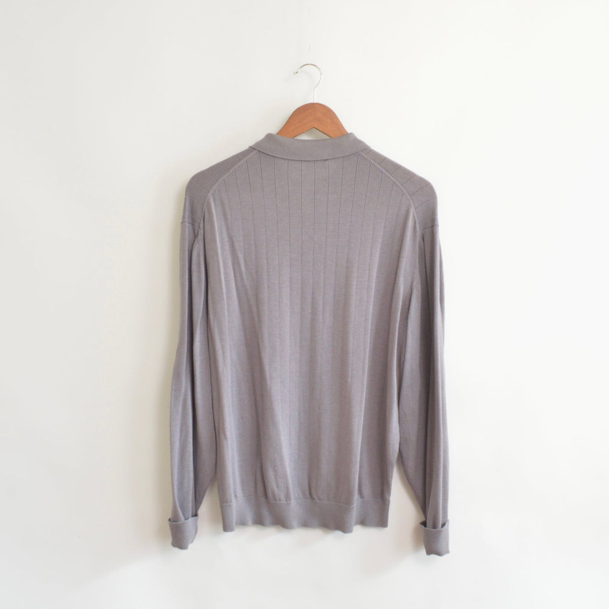 brandini silk and cotton blend ribbed and collared sweater
