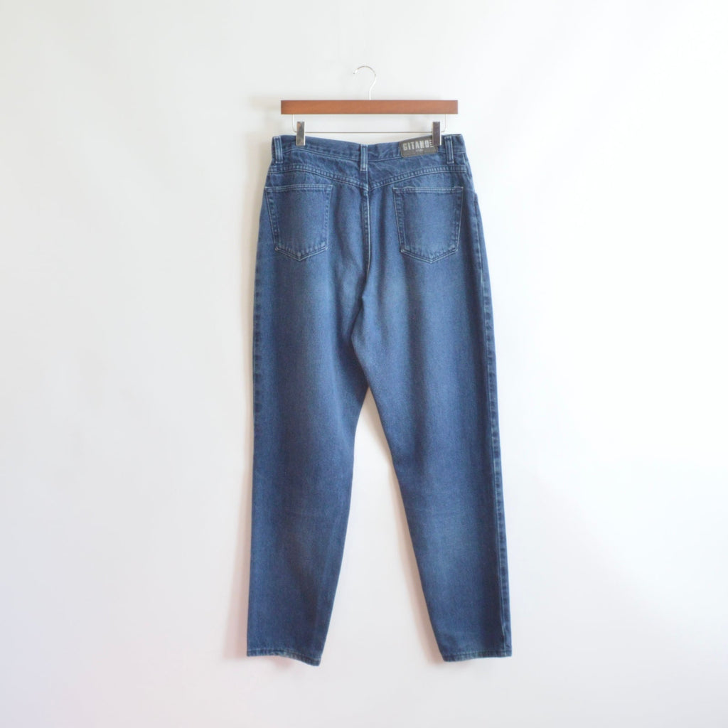 over dyed dark wash vintage high waisted straight leg gitanos