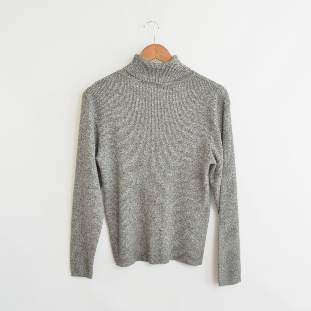 charcoal gray speckled pure cotton vintage liz claiborne sport turtleneck