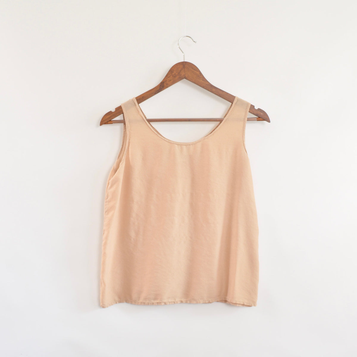 dusty rose simple wide strap pure silk tank