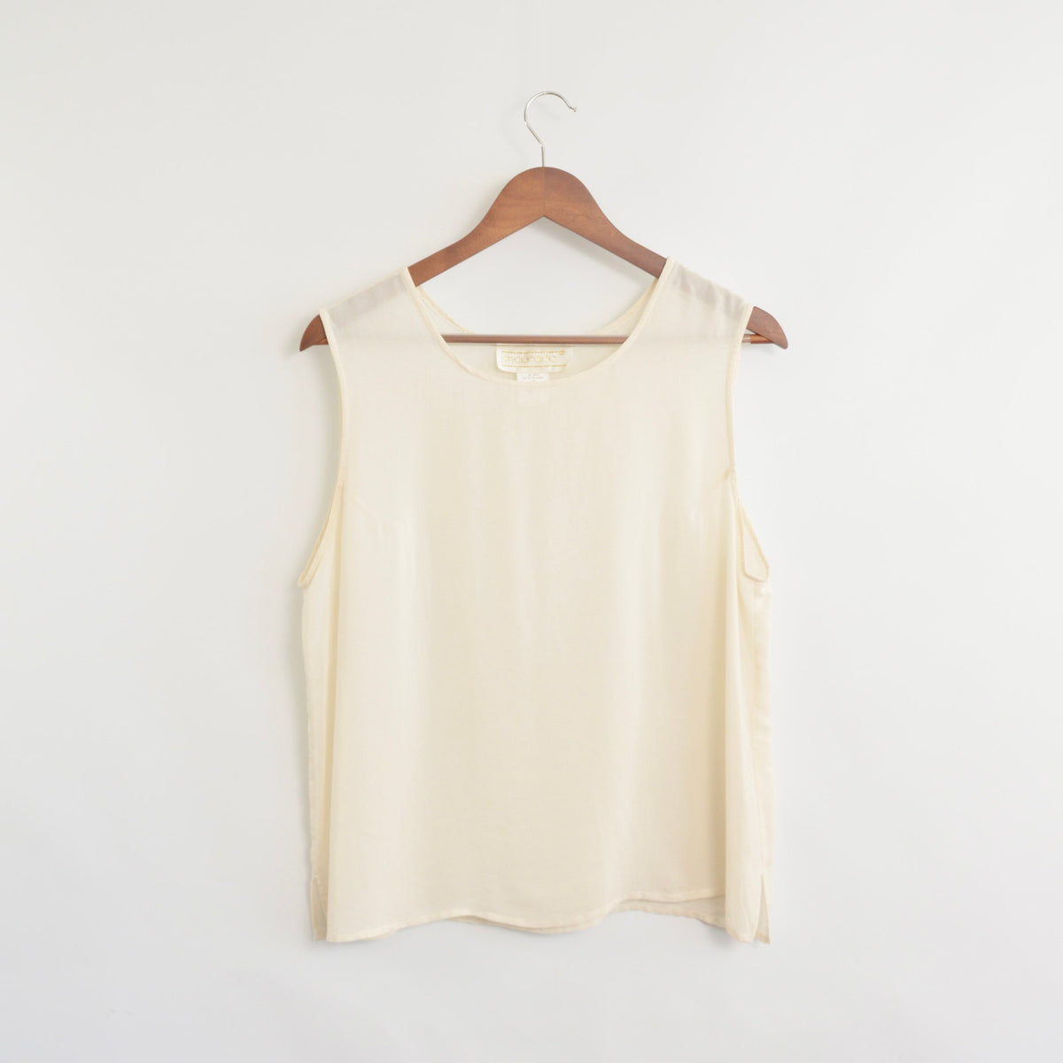 sheer creamy ivory silk tank