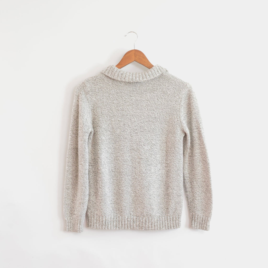 cropped black ad white karen scott quarter button sweater