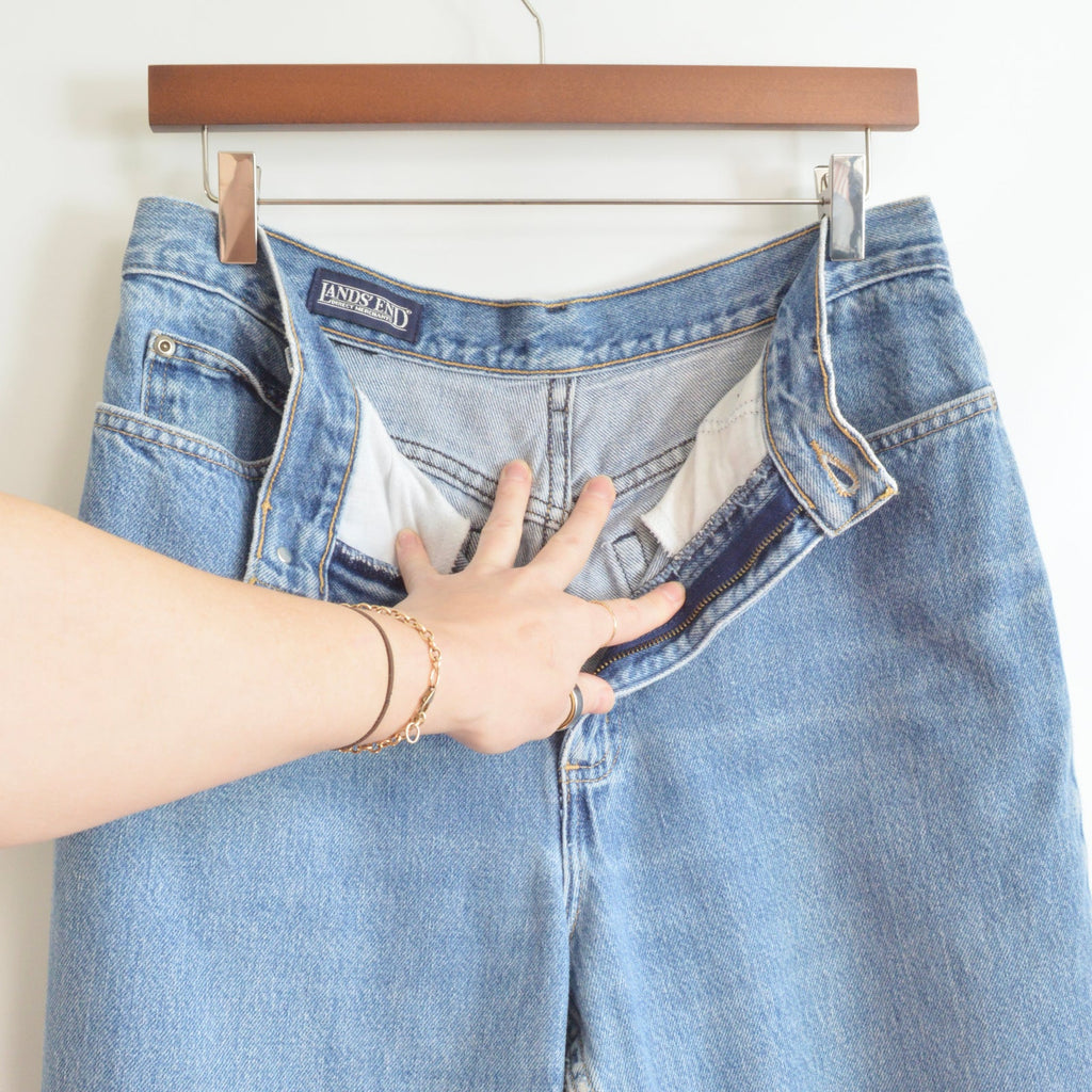 31 x 30 high rise mid wash land’s end 90s fit denim