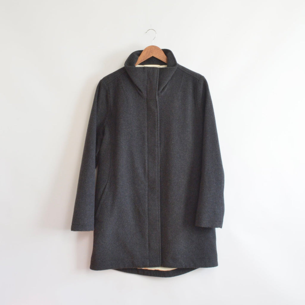 dark charcoal gray vintage pendleton zip up overcoat