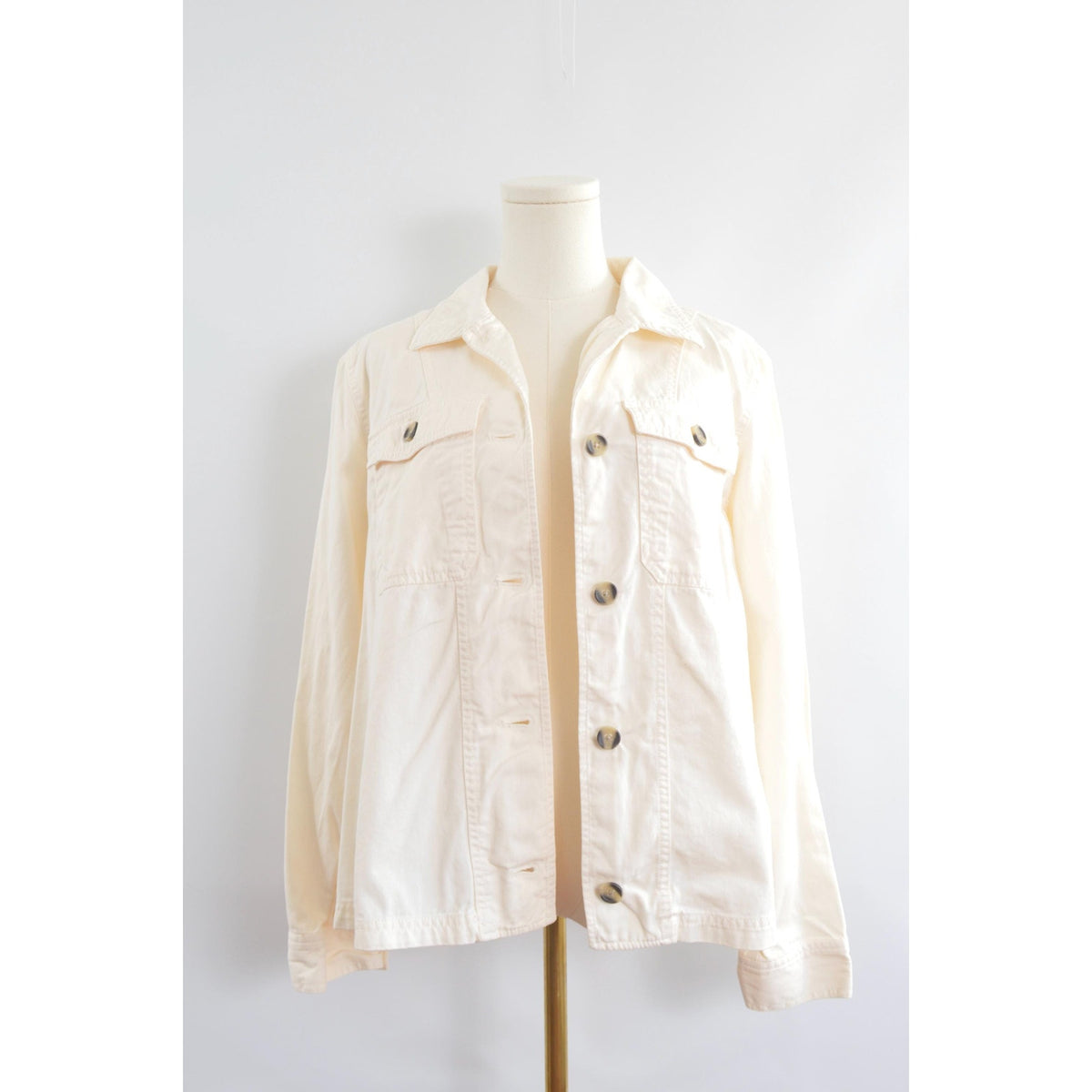 off white cropped cotton jacket