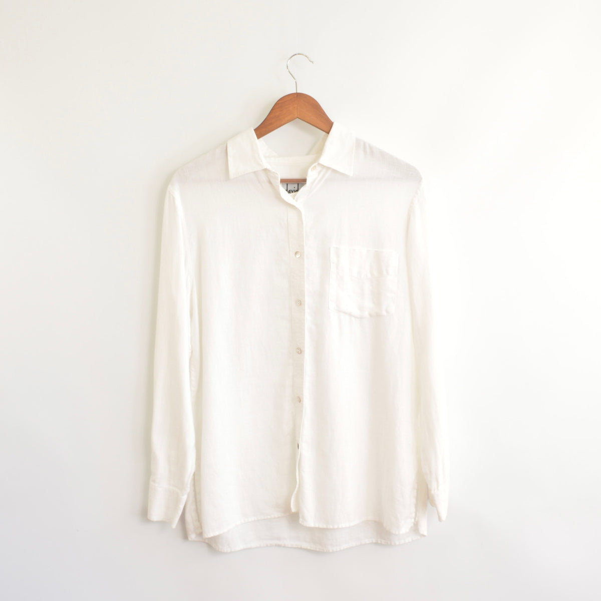perfect flowy white linen button down top