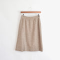 small vintage saks fifth avenue beige and brown woven wool side split skirt
