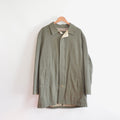 quilted olive green cotton mid length chore coat