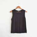 lightweight silk blend slinky black sweater tank