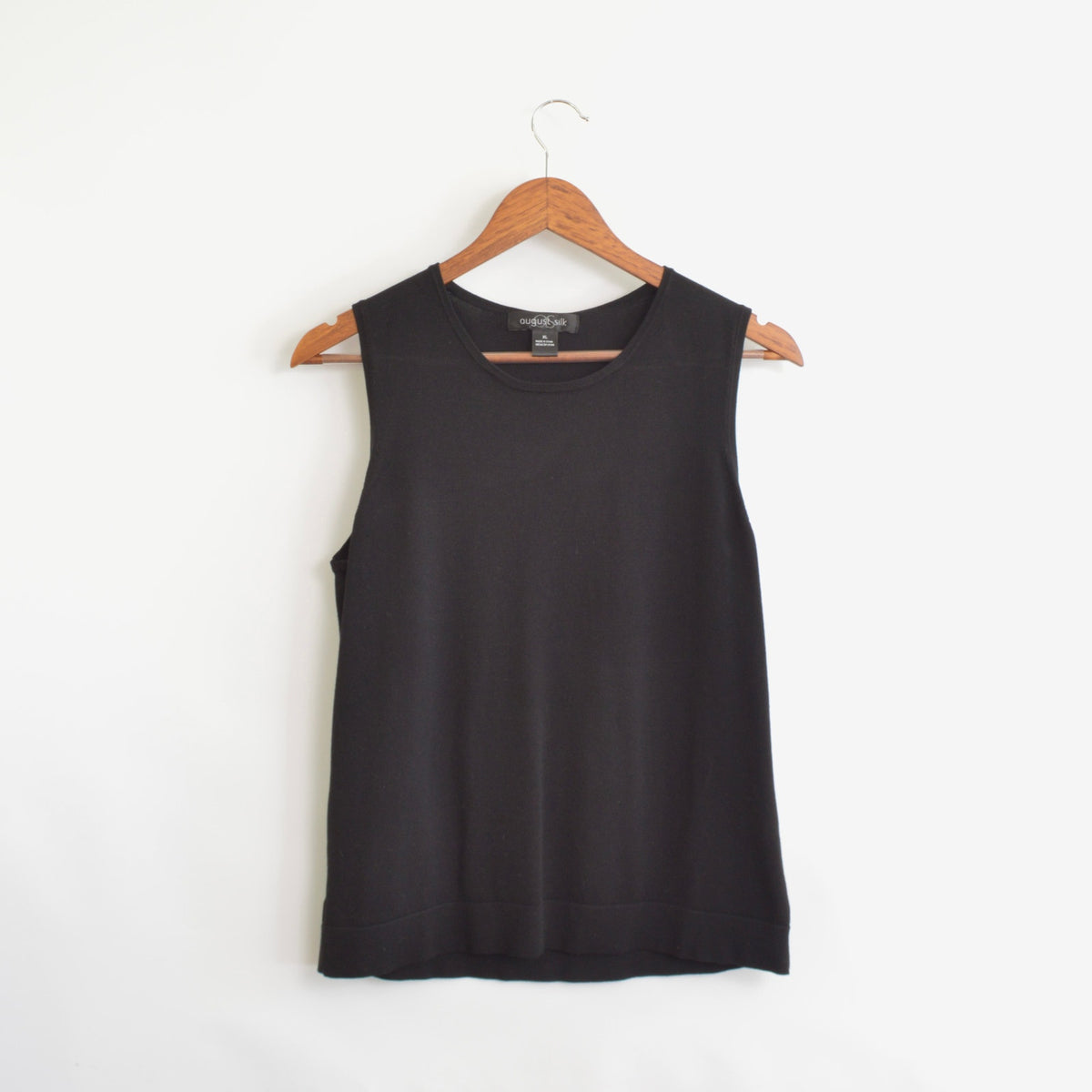 lightweight silk blend slinky black sweater tank