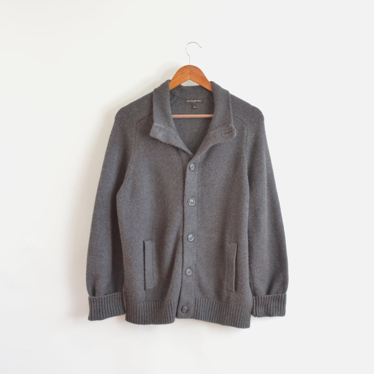 dark gray banana republic grandpa sweater