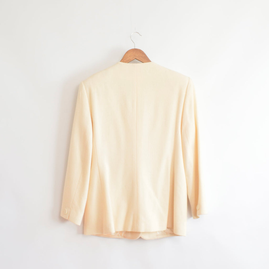 pure wool cream single button blazer