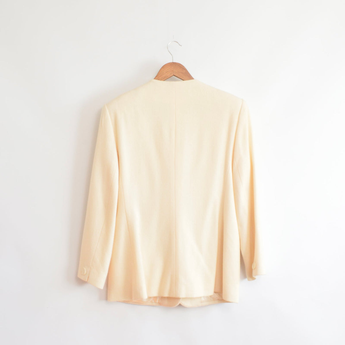 pure wool cream single button blazer