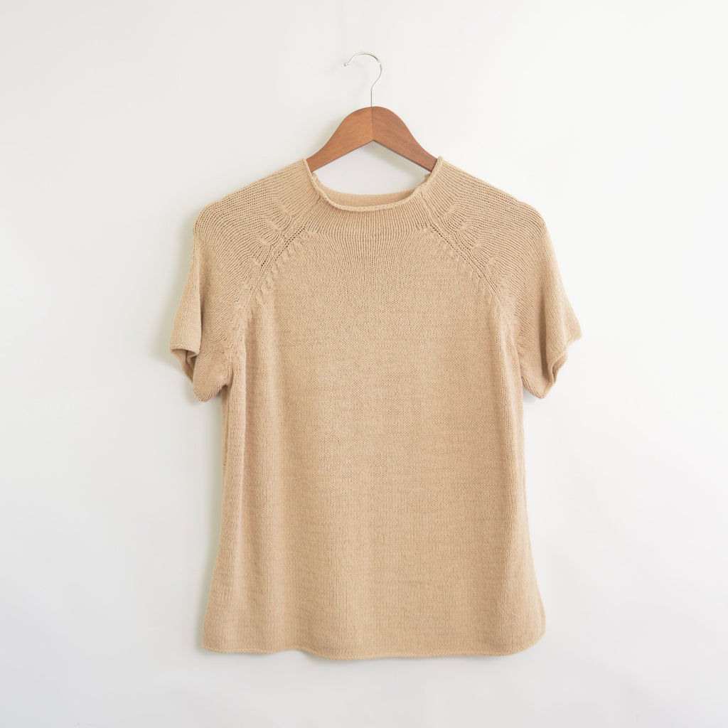 nubby taupe knit sweater tee