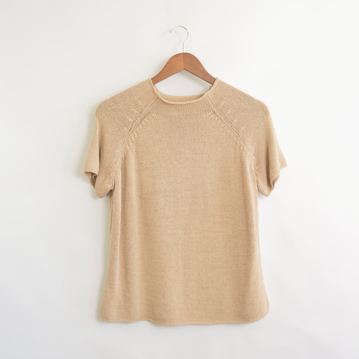 nubby taupe knit sweater tee