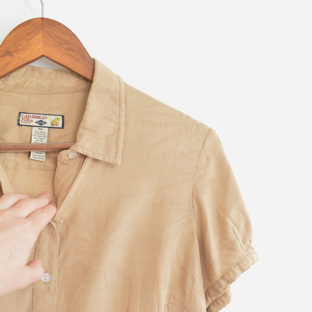 silk tan caribbean joe petite button down
