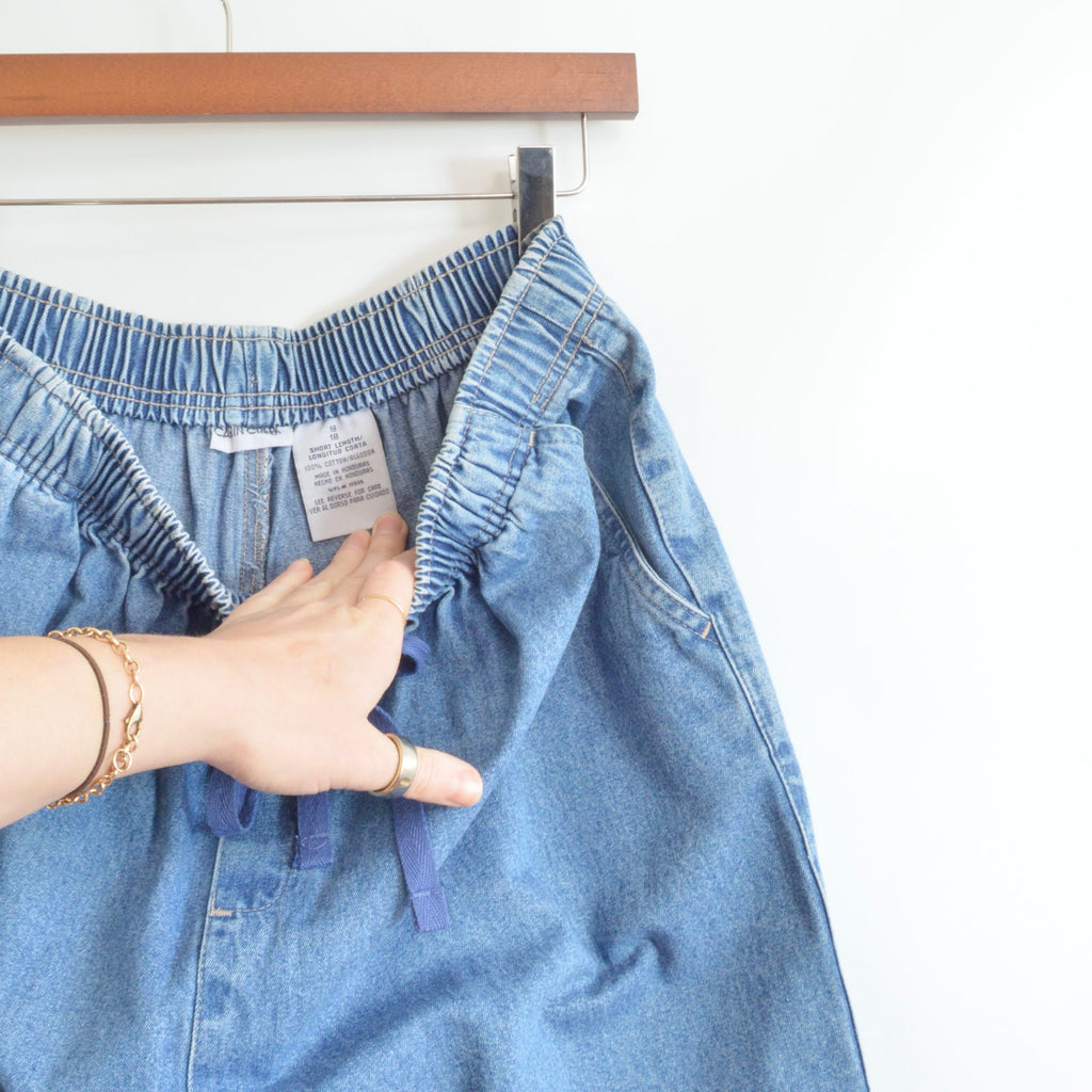 31 x 26 medium to light wash straight leg drawstring vintage cabin creek easy jeans