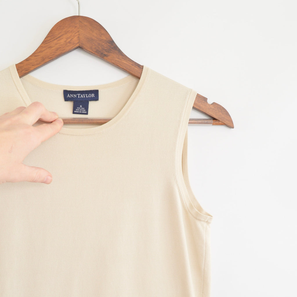 creamy silk blend sweater knit ann taylor tank